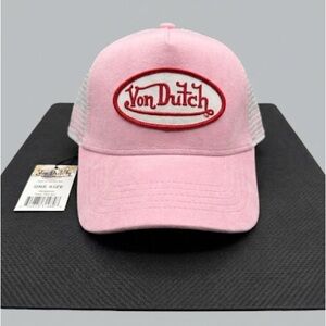 PINK CRUSH VELVET TRUCKER HAT